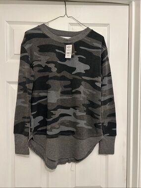 Women's Grey Camo Crewneck Sweater